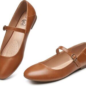 Mary Jane Ballet Flats, Black Flats for Women, Ankle Strap Dressy Comfortable Fl
